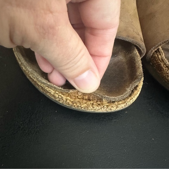 Birkenstock Arizona Slip On Brown Soft Leather 38 Two Adjustable Straps *Read* - Picture 6 of 11